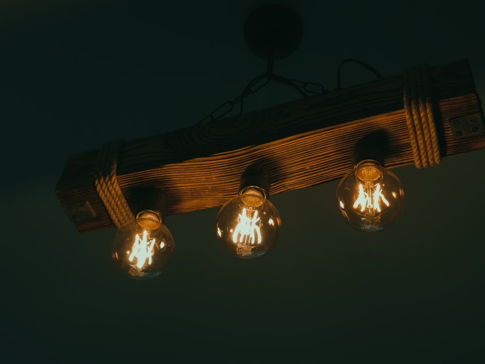 turned-on light bulbs