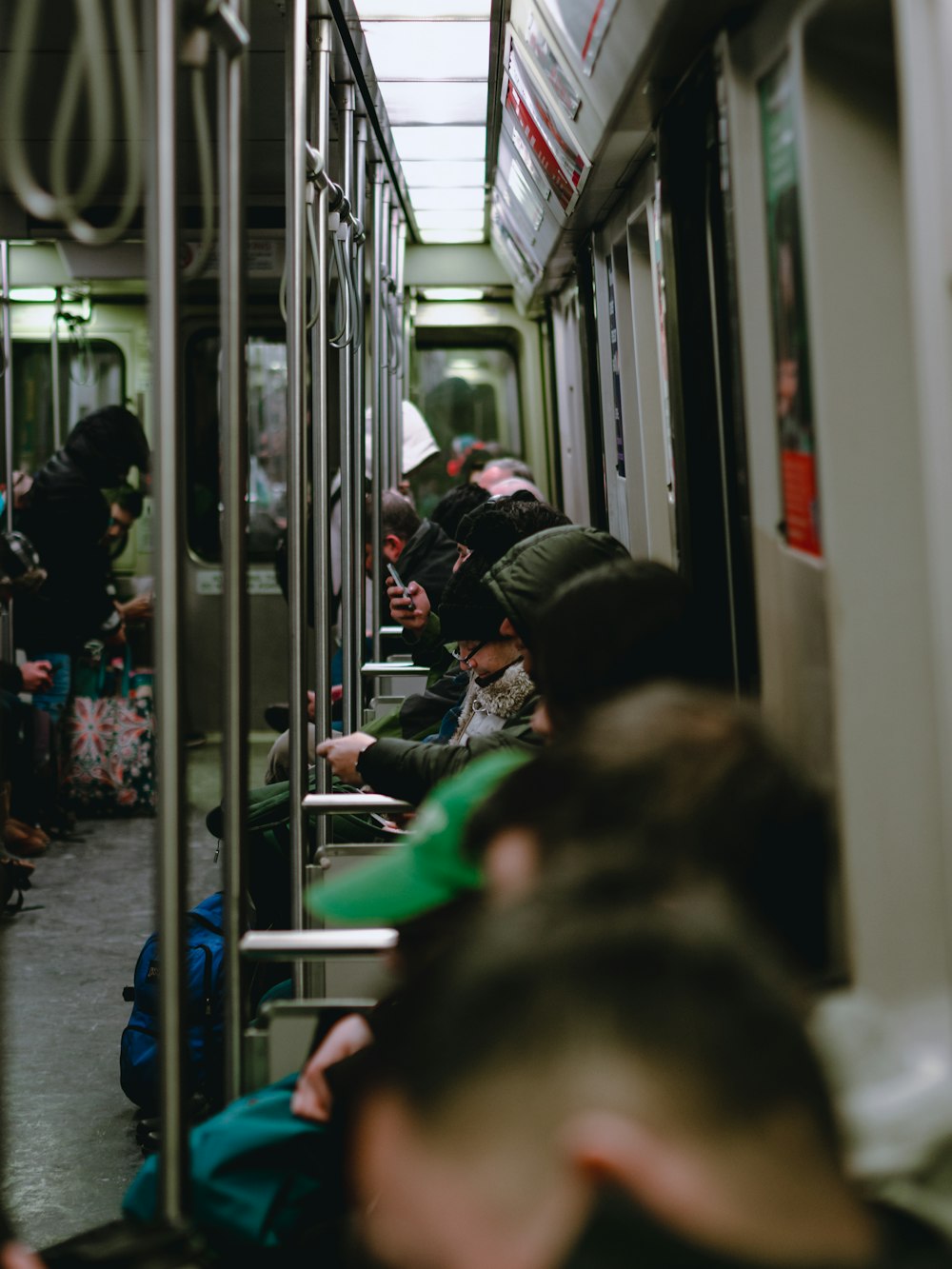 people riding train