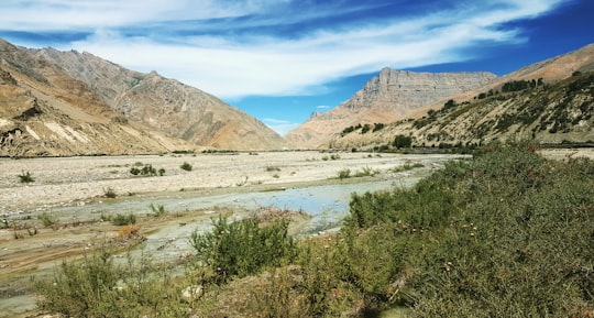 landscape photography of a valley between mountains during daytime in Ladakh India