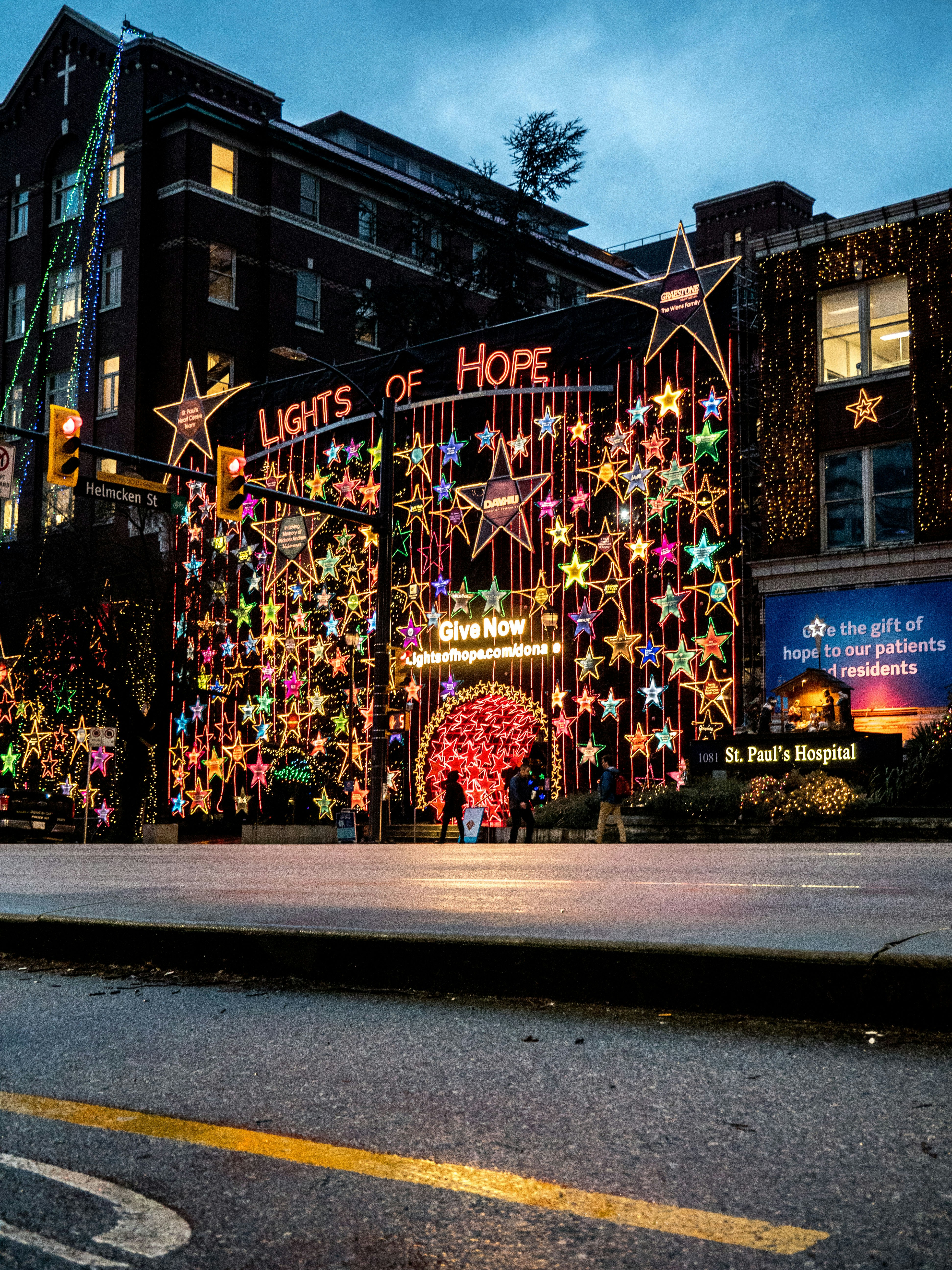 yellow and blue string lights