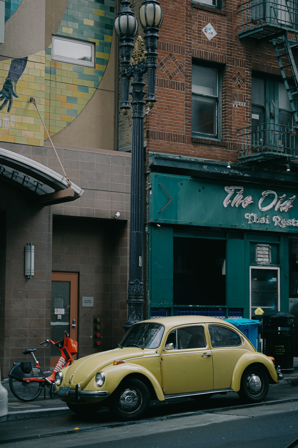 yellow Volkswagen Beetle