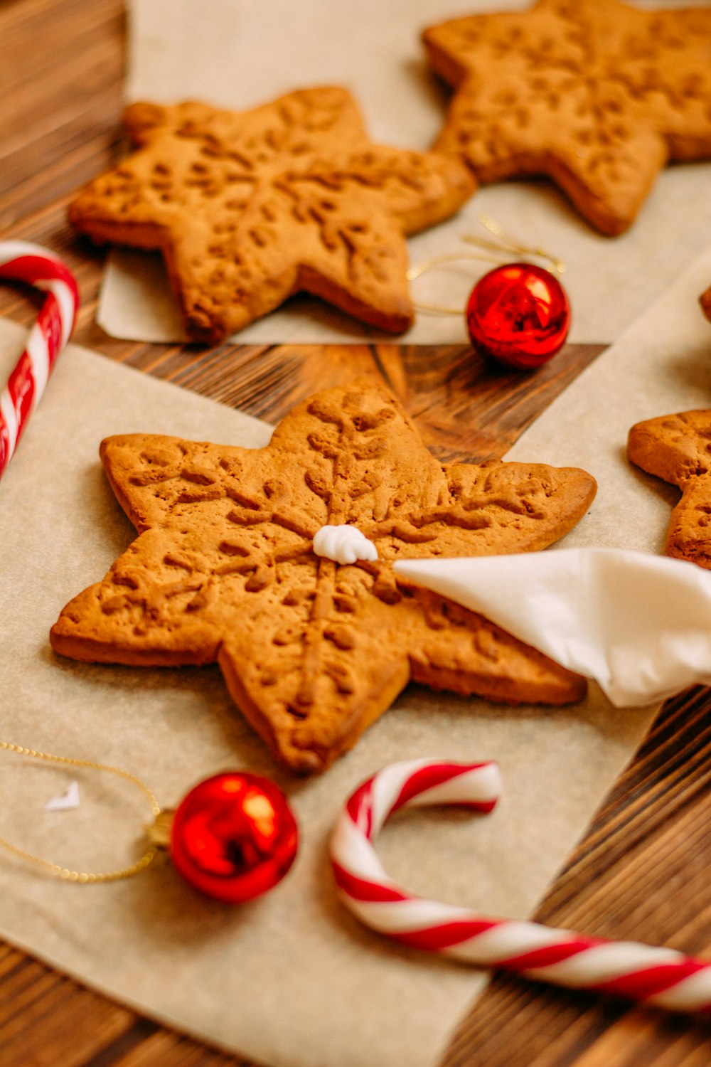 brown star cookies on table