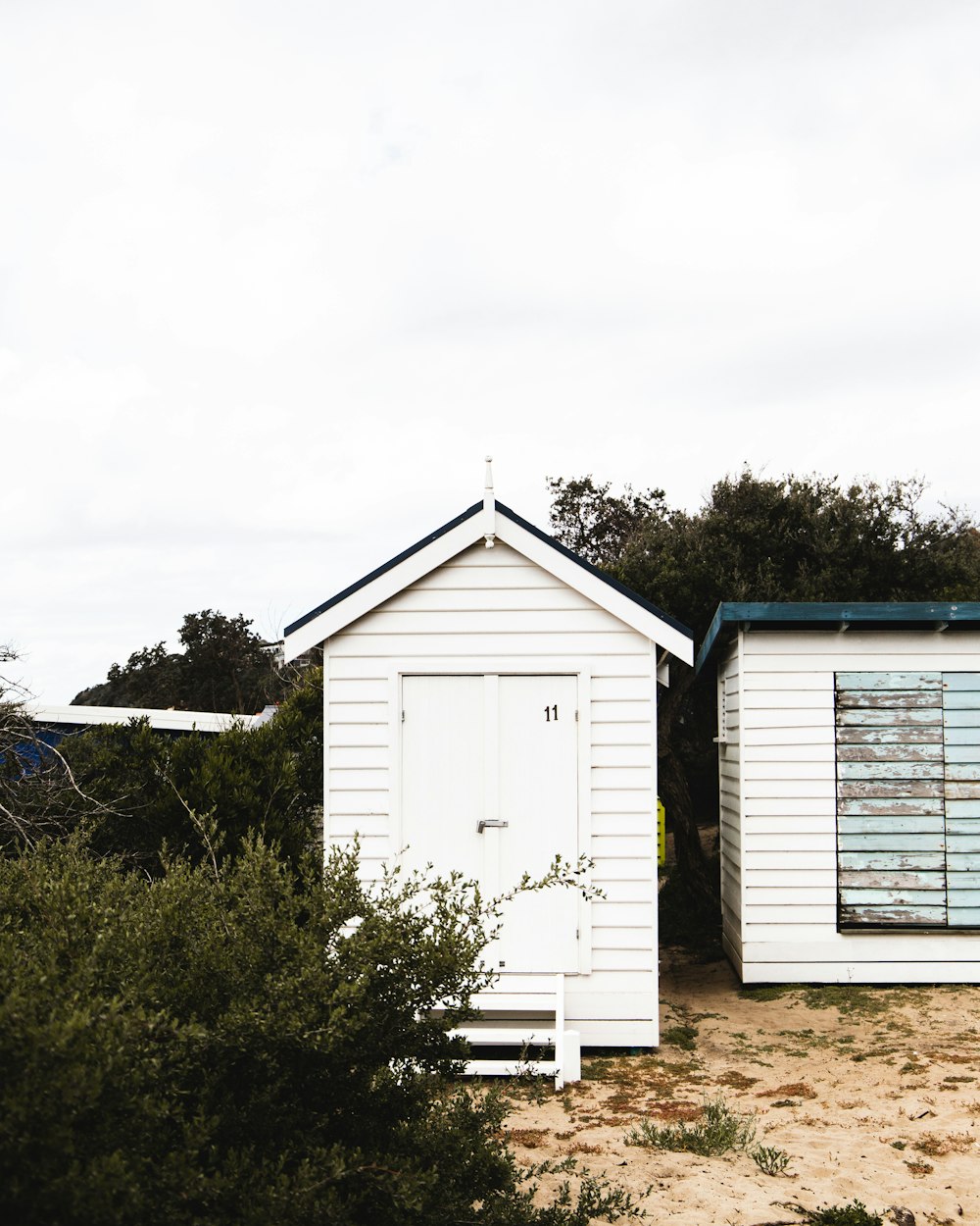 white wooden door