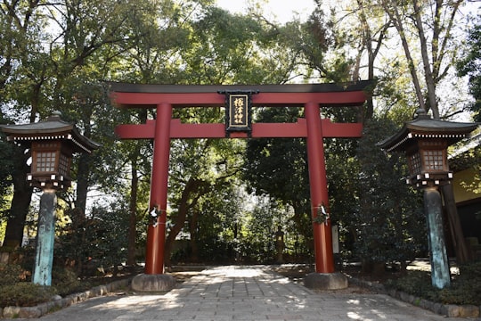 red temple in Nezu Shrine Japan
