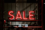 red and white sale LED sign