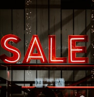 red and white sale LED sign