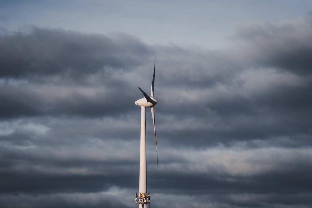 shallow focus photo of white wind turbine