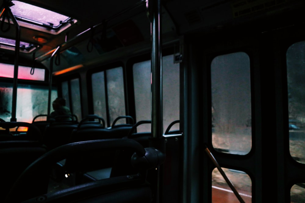 black bus interior