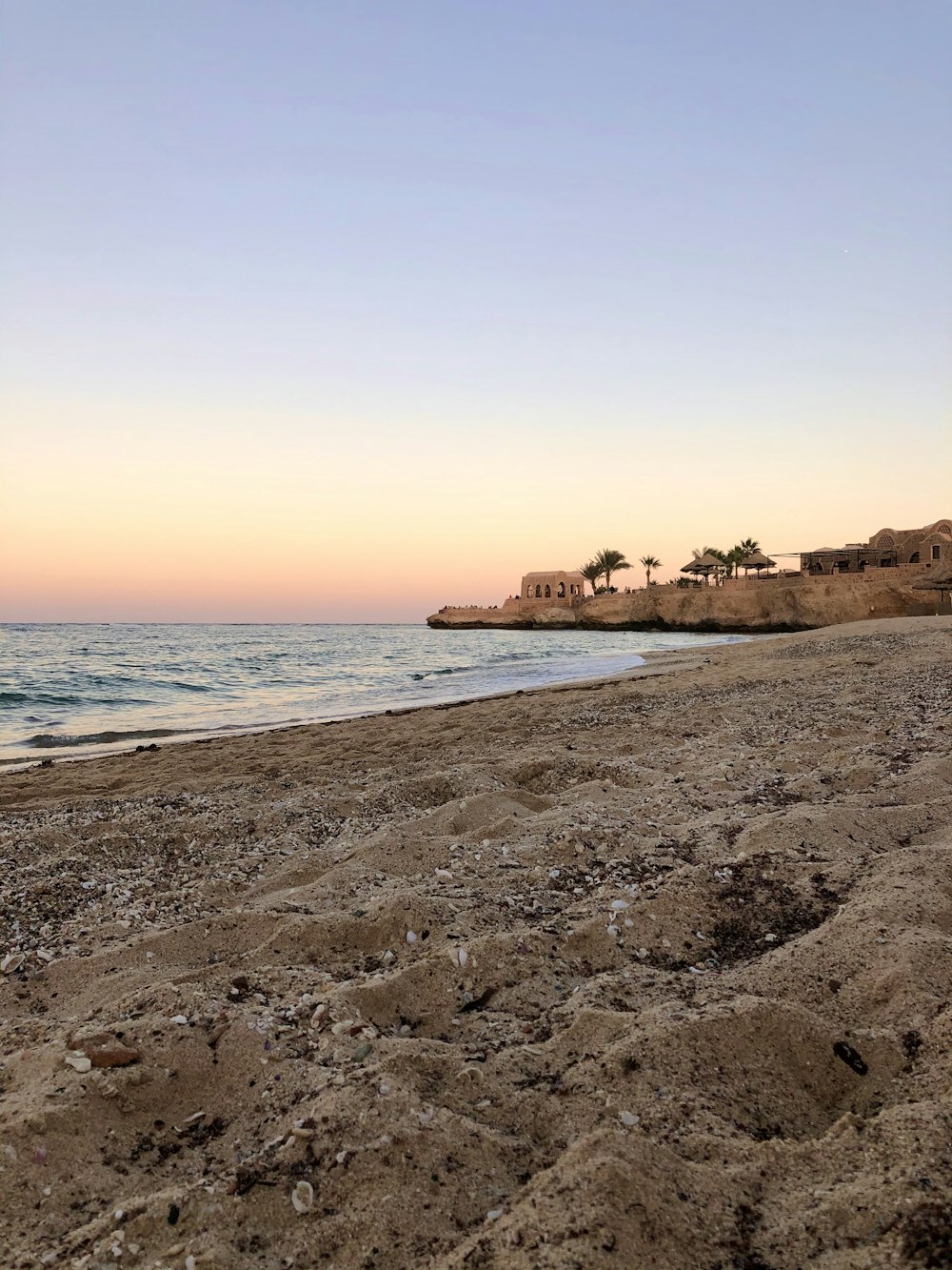 seashore during golden hour