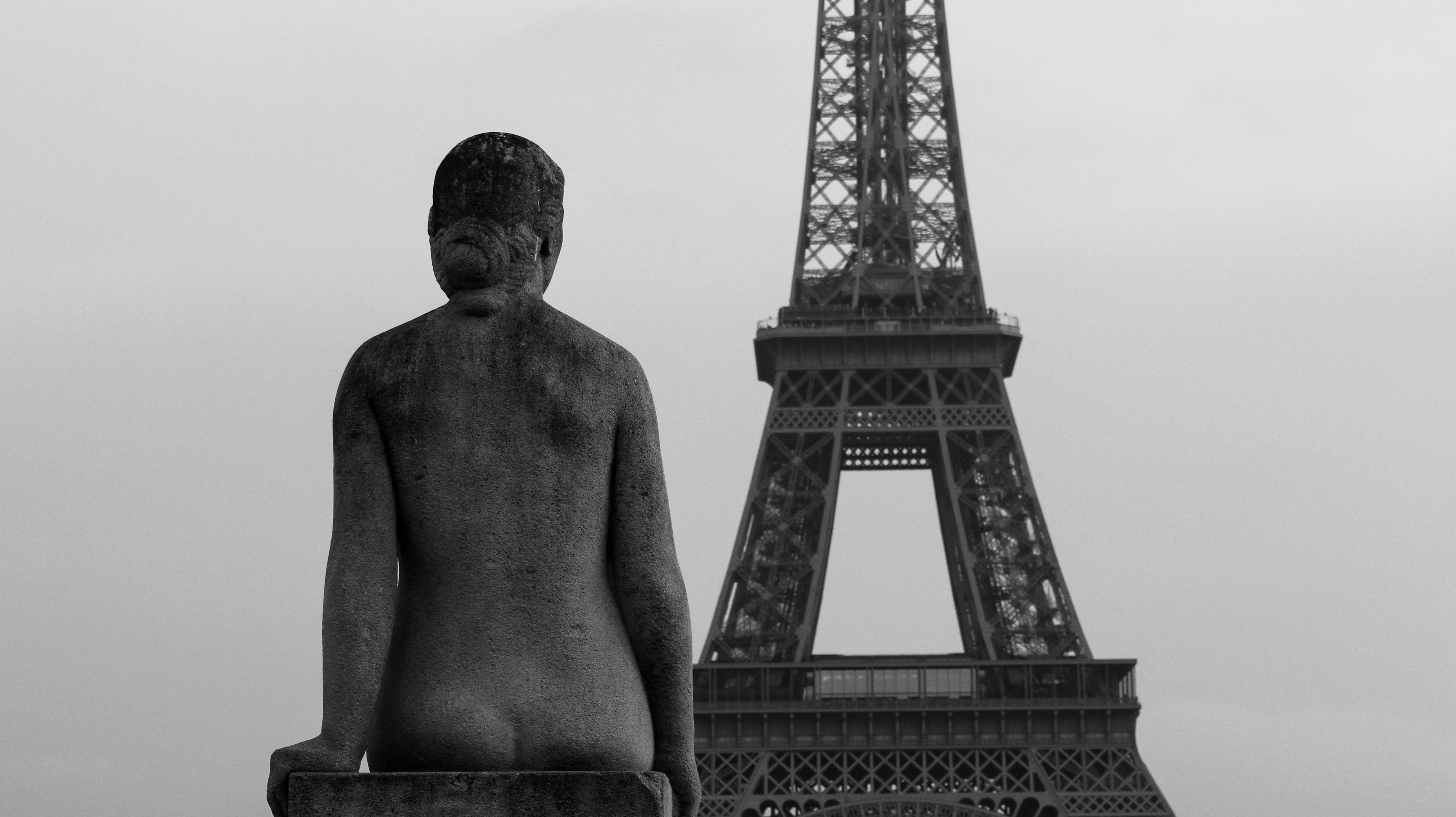 statue near Eiffel Tower