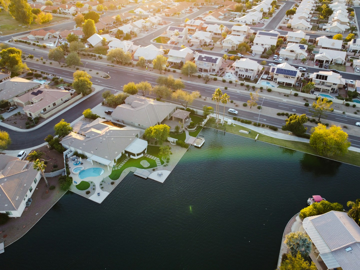 Aerial view of Sun Lakes Arizona resort community