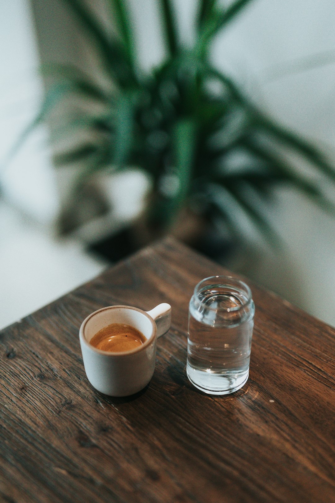 two drinks on wooden surface