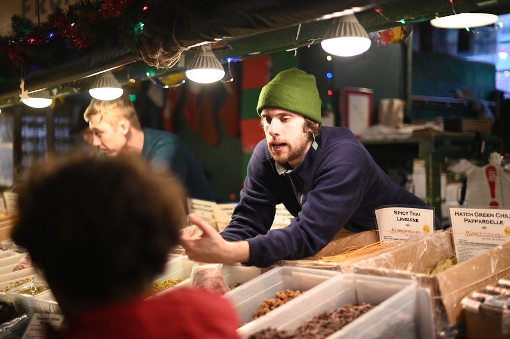 man selling spices