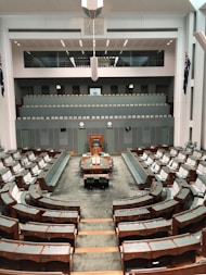 empty benches inside building