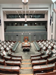 empty benches inside building