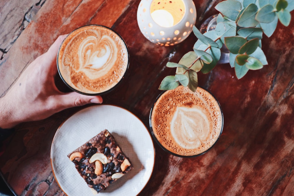 high angle photo of coffee