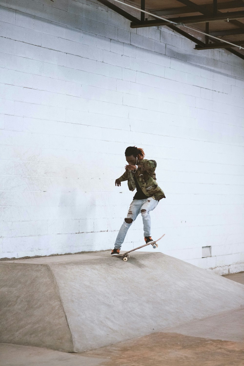 man riding skateboard