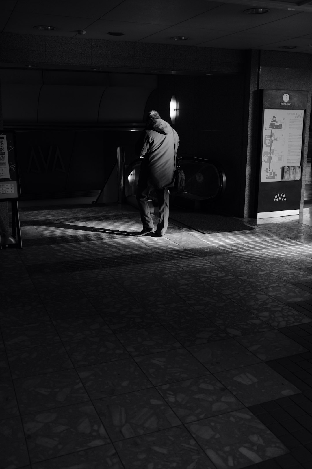 person walking inside building