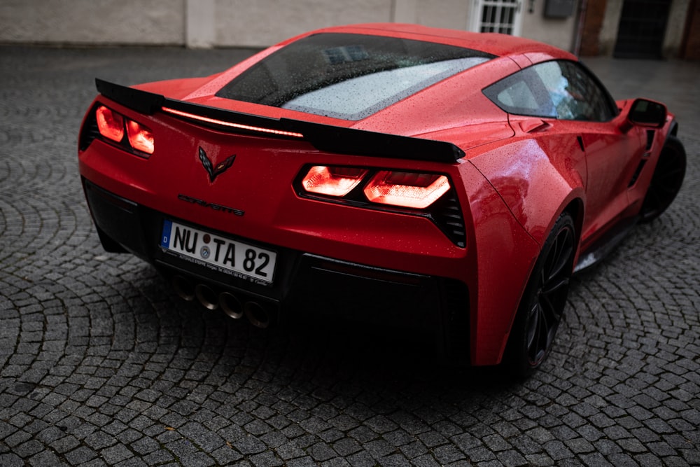 red Corvette sports car