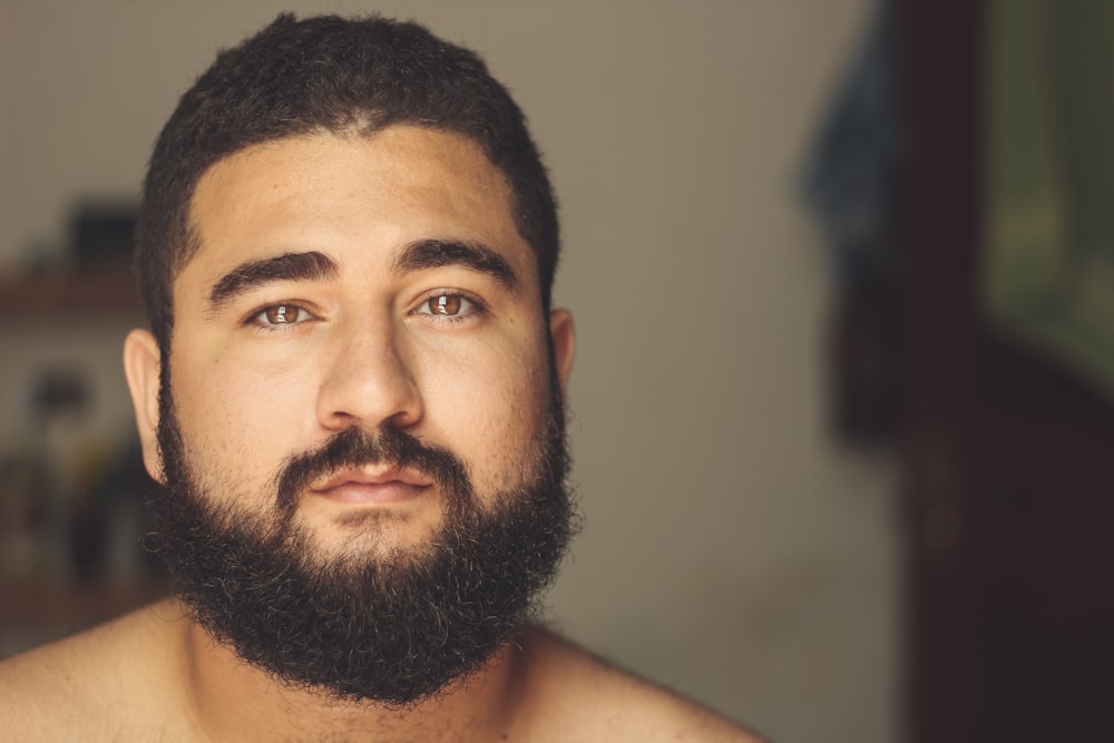portrait photography of a bearded man