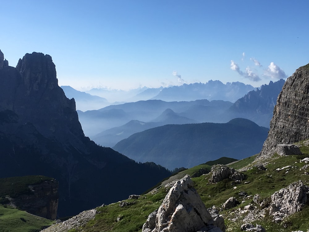 a view of a mountain range in the distance