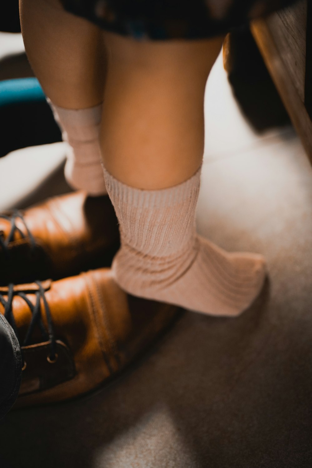 pair of brown socks