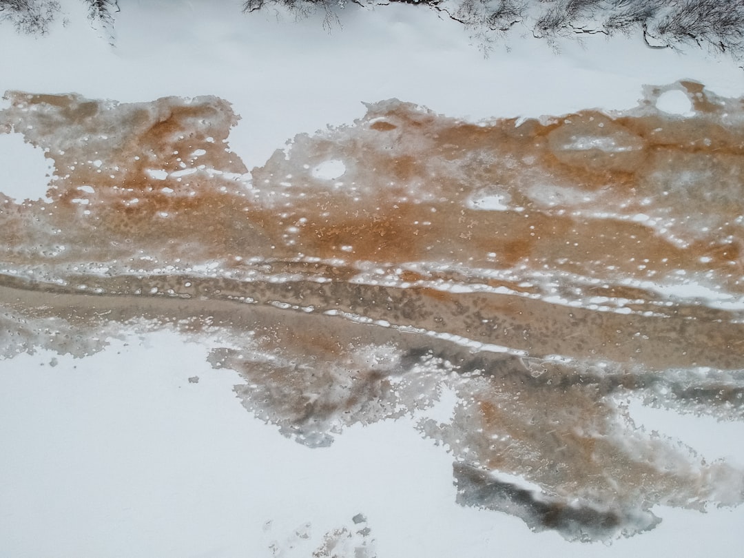 aerial photography of snow covered ground