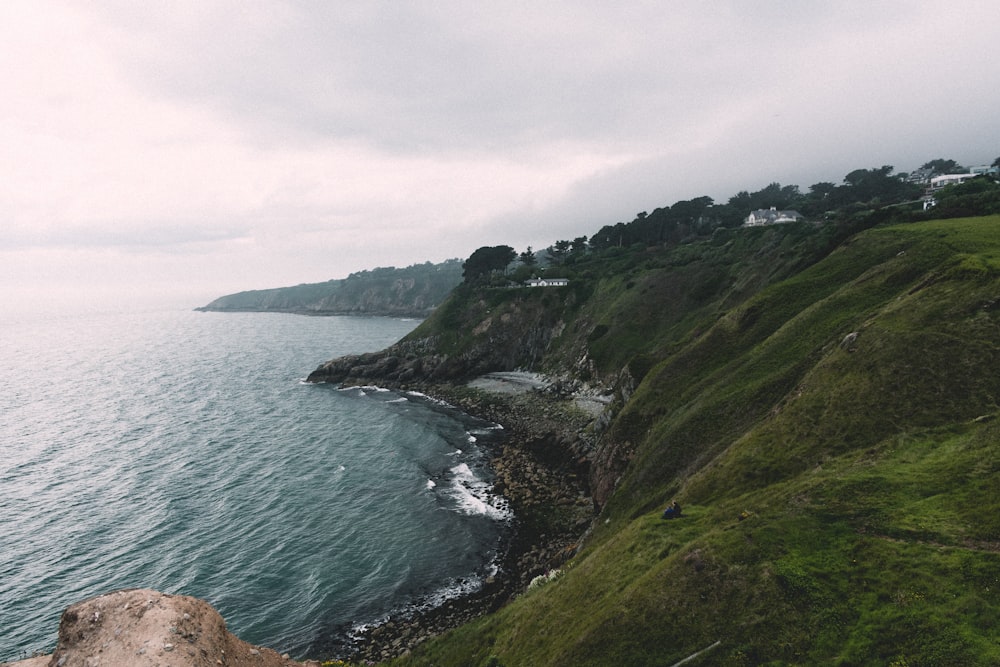 green sea cliff during daytime