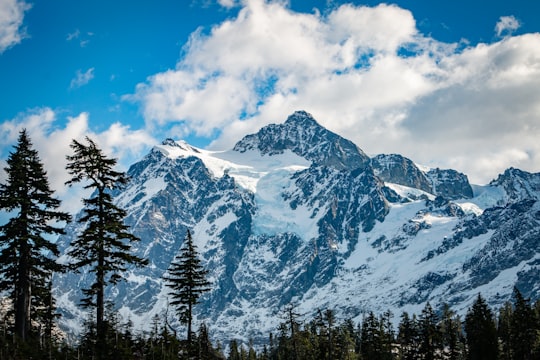 snowy mountain photograph in North Cascades National Park, Mount Shuksan United States