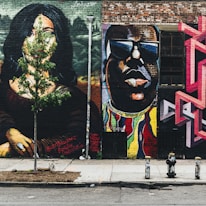 man wearing sunglasses wall painting