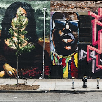 man wearing sunglasses wall painting