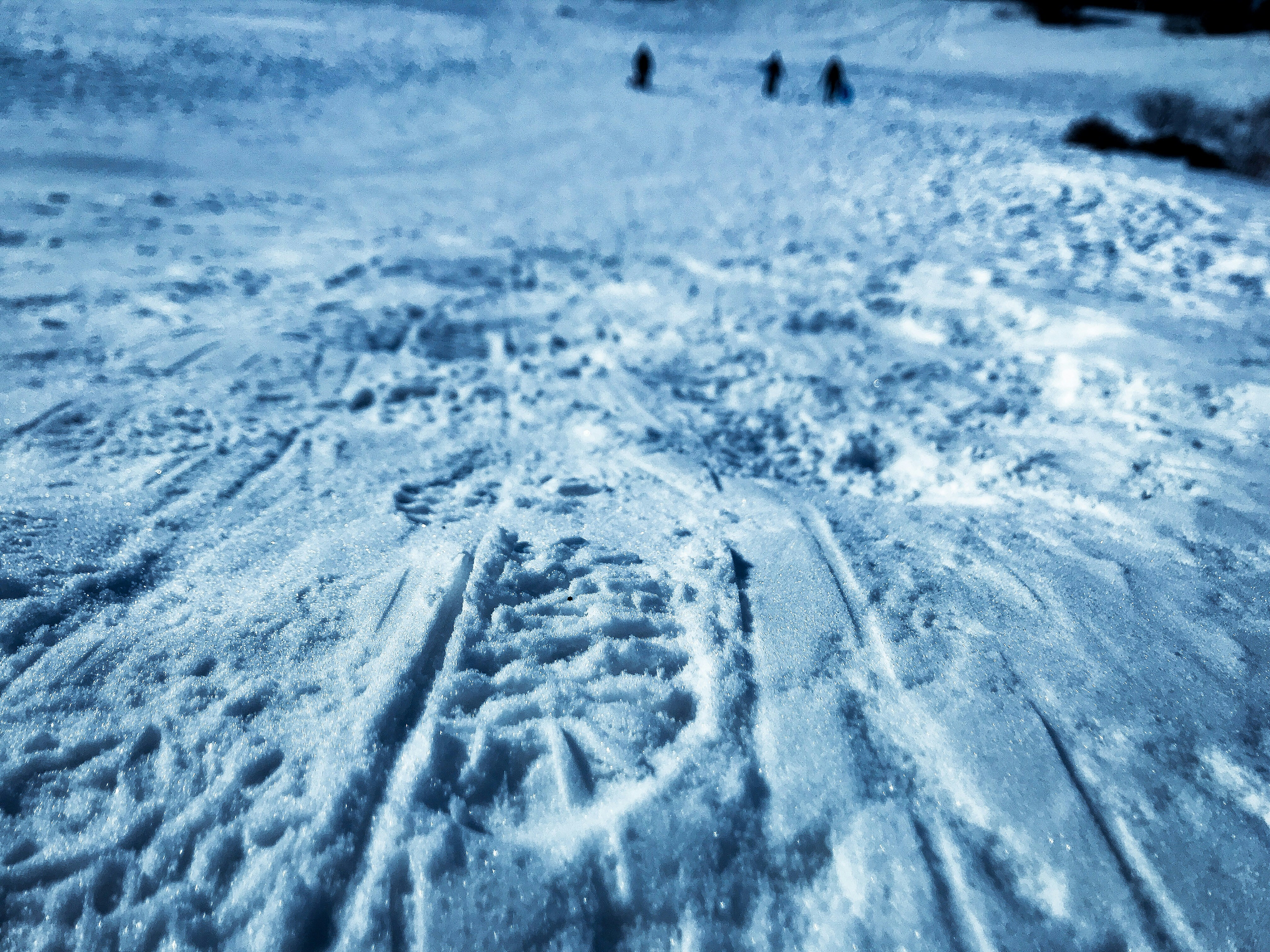 footprints on snowfield