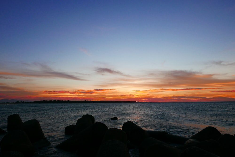 seashore during golden hour