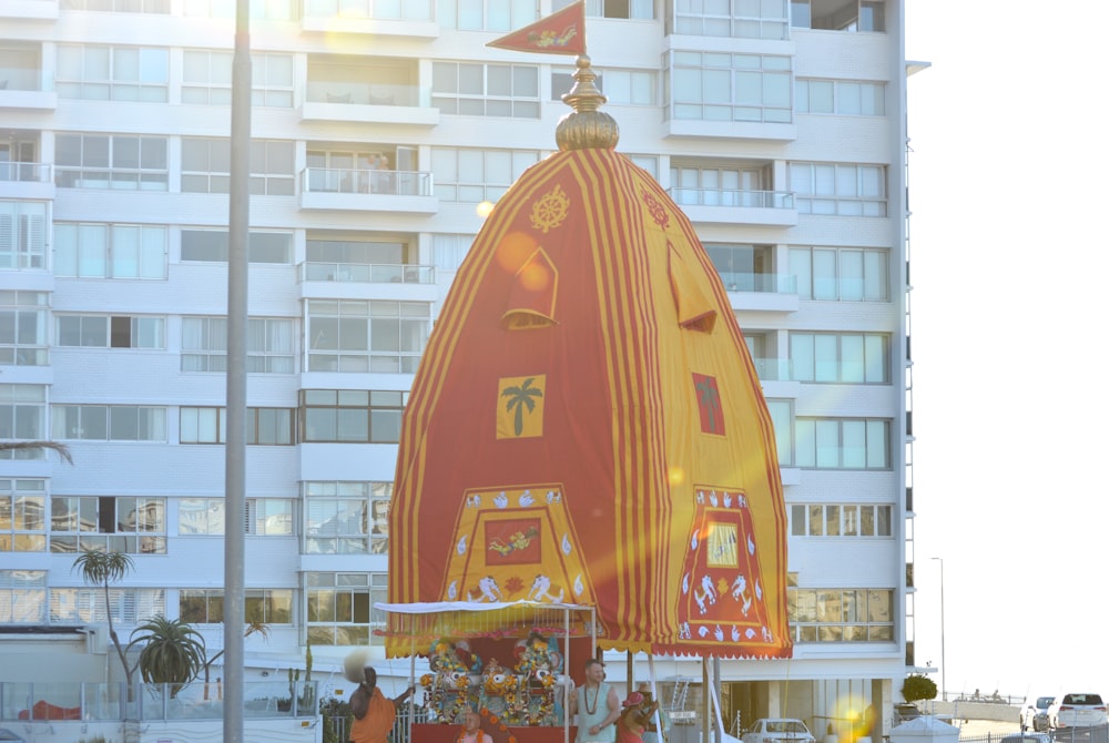 red and yellow concrete building