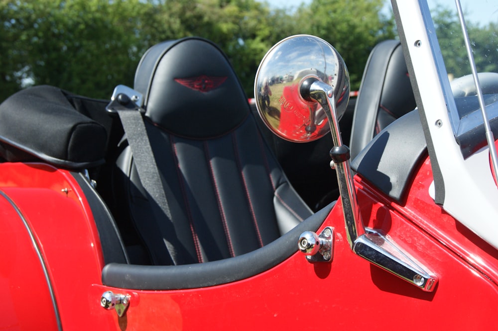 red and white convertible car