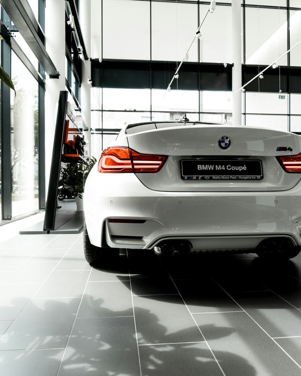 white BMW car