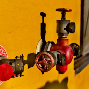 red and gray hydrant gate valve