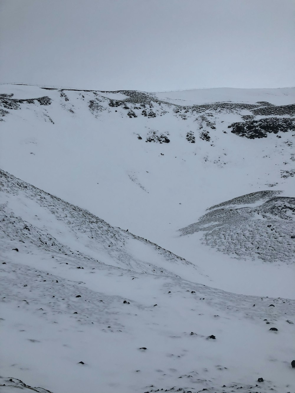 a snow covered mountain with a sky background