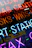 A vibrant display of neon signs in various colors including red, blue, yellow, and pink, reflecting on a glass surface with visible text that includes words related to wigs and station.
