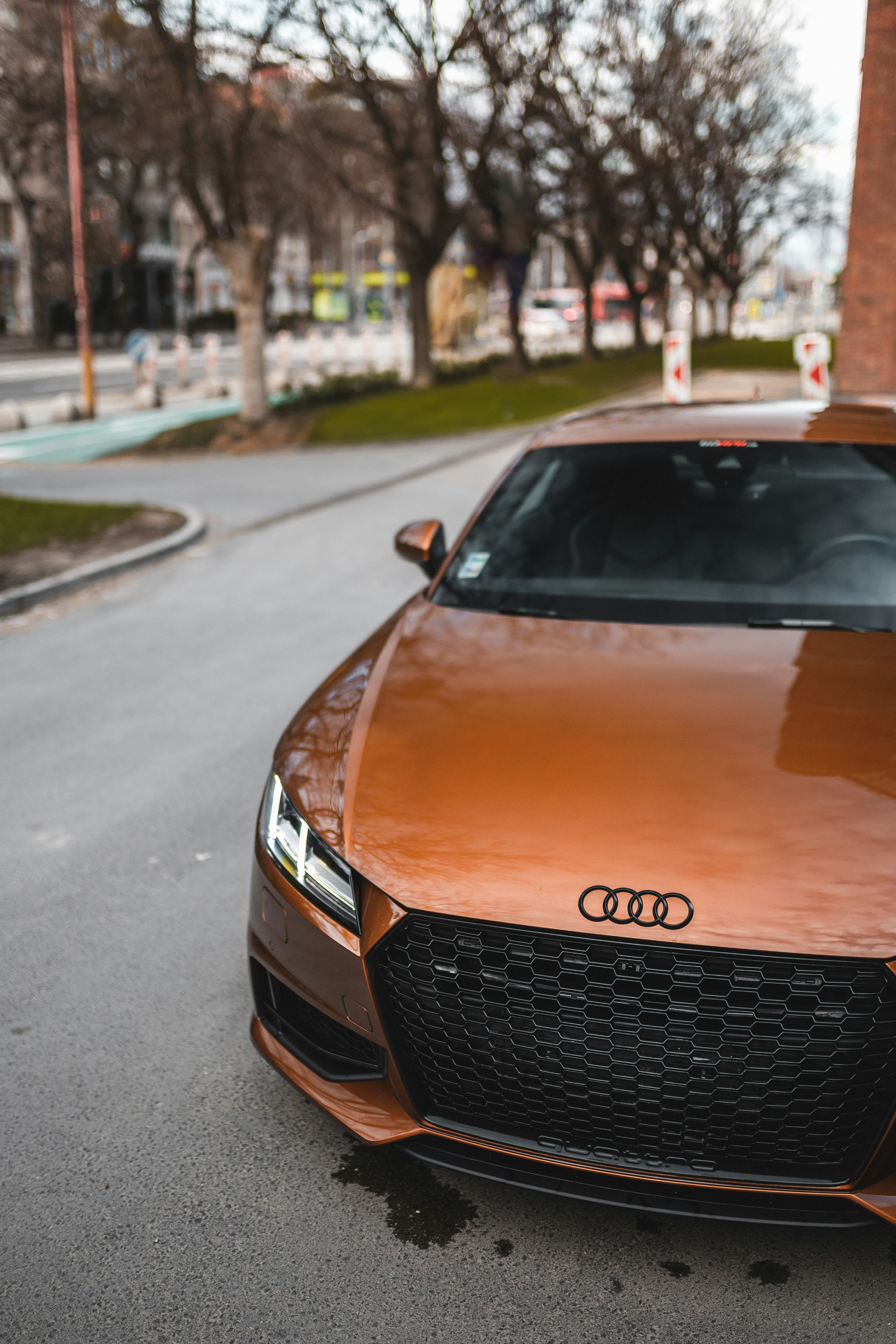 parked brown Audi TT coupe