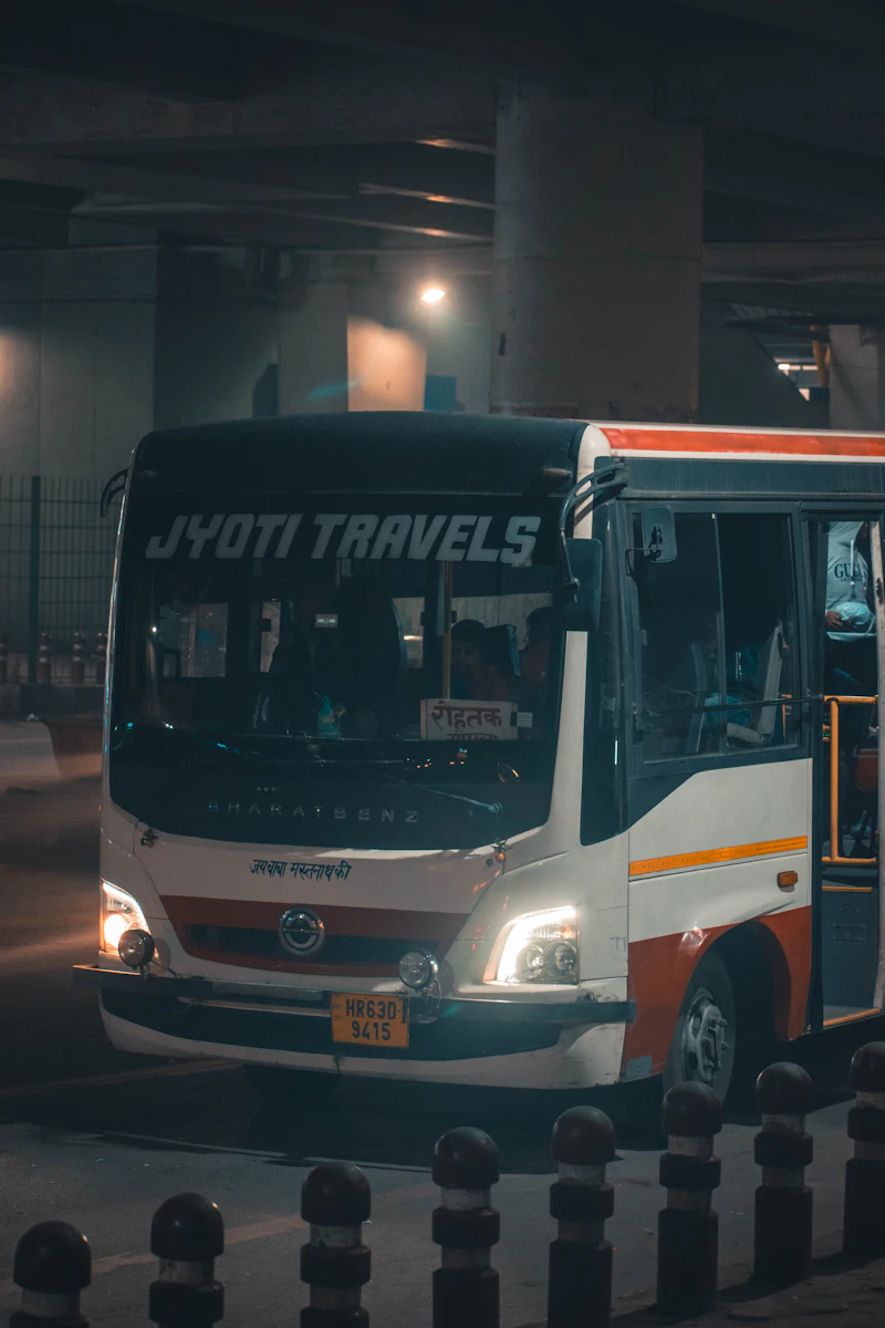 Tourist coach on an Indian road