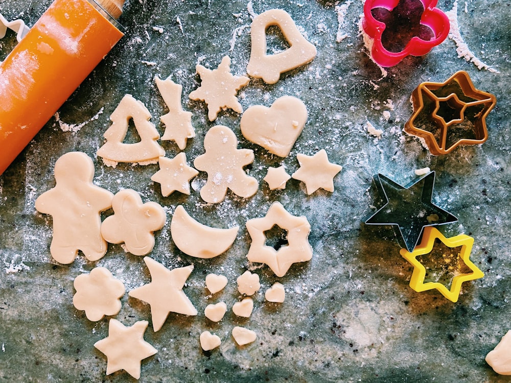 macro photography of different cookie cutters