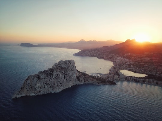 aerial photo of island during daytime in Calpe Spain