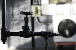 black valve with pipe