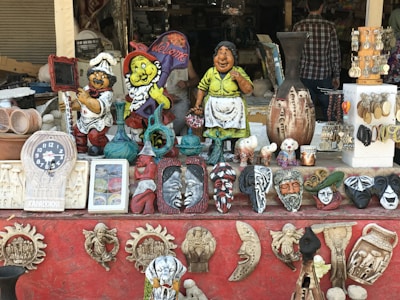 A close-up of unique items available in the store.