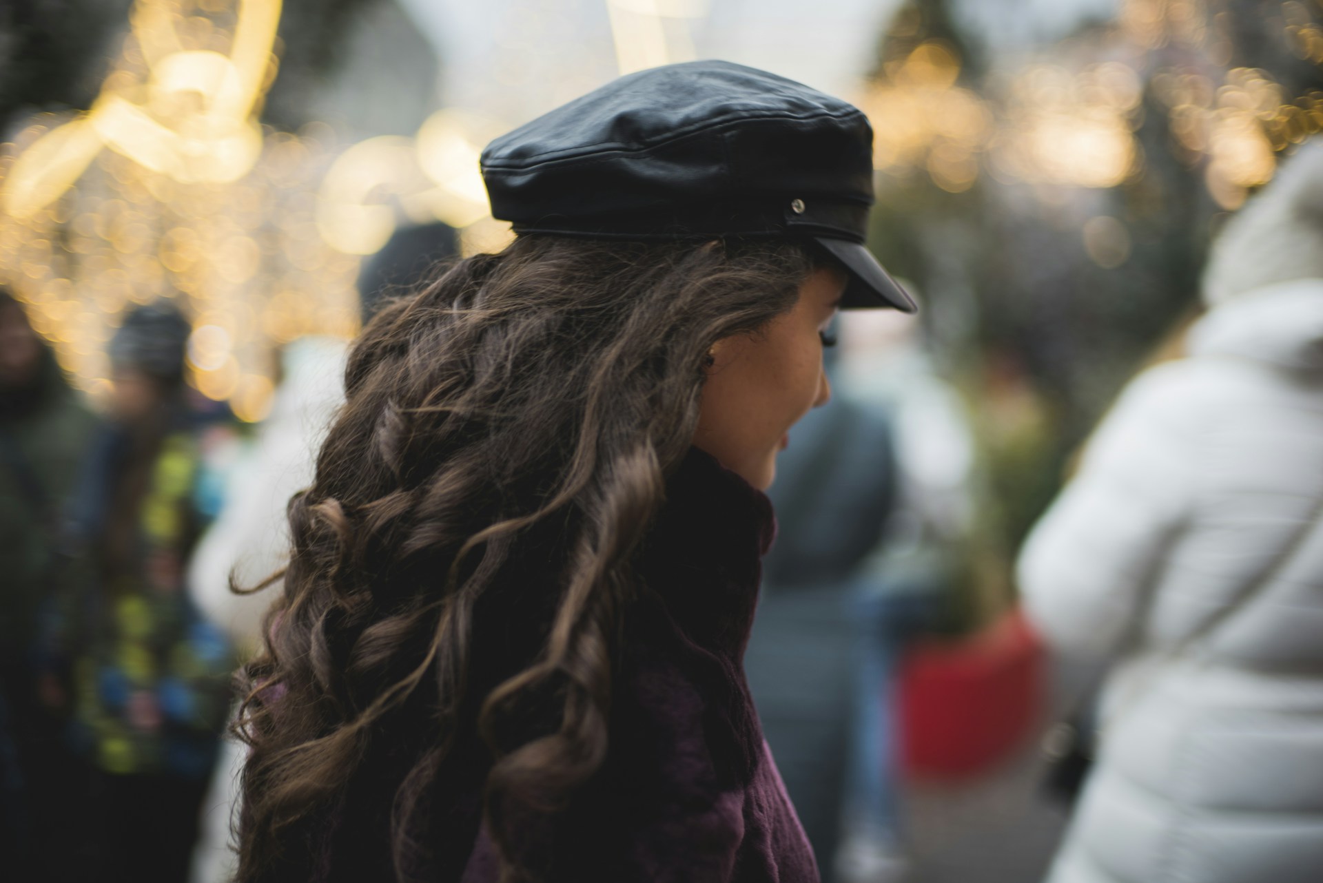 people near Christmas decors