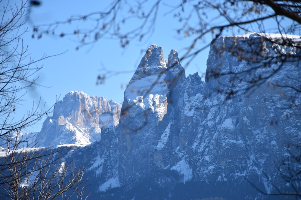 low-angle photography of mountain alps