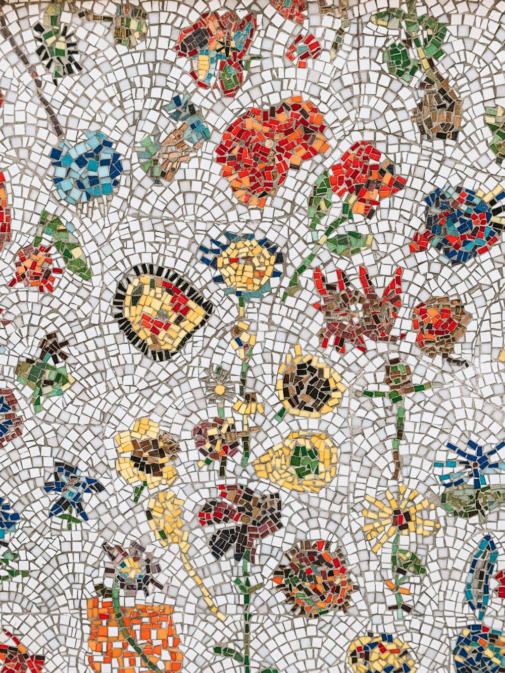 multicolored floral mosaic