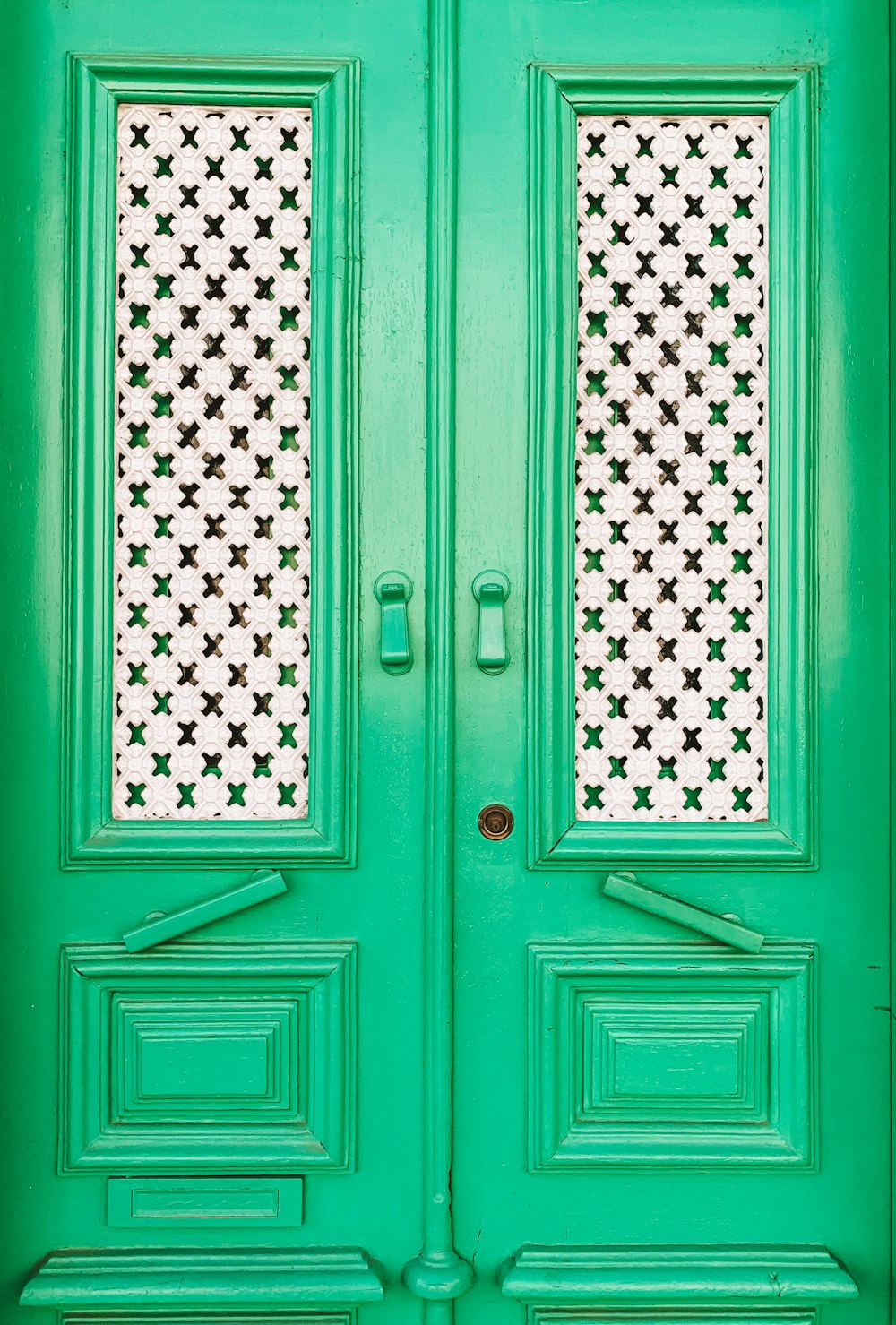 portes françaises vertes fermées