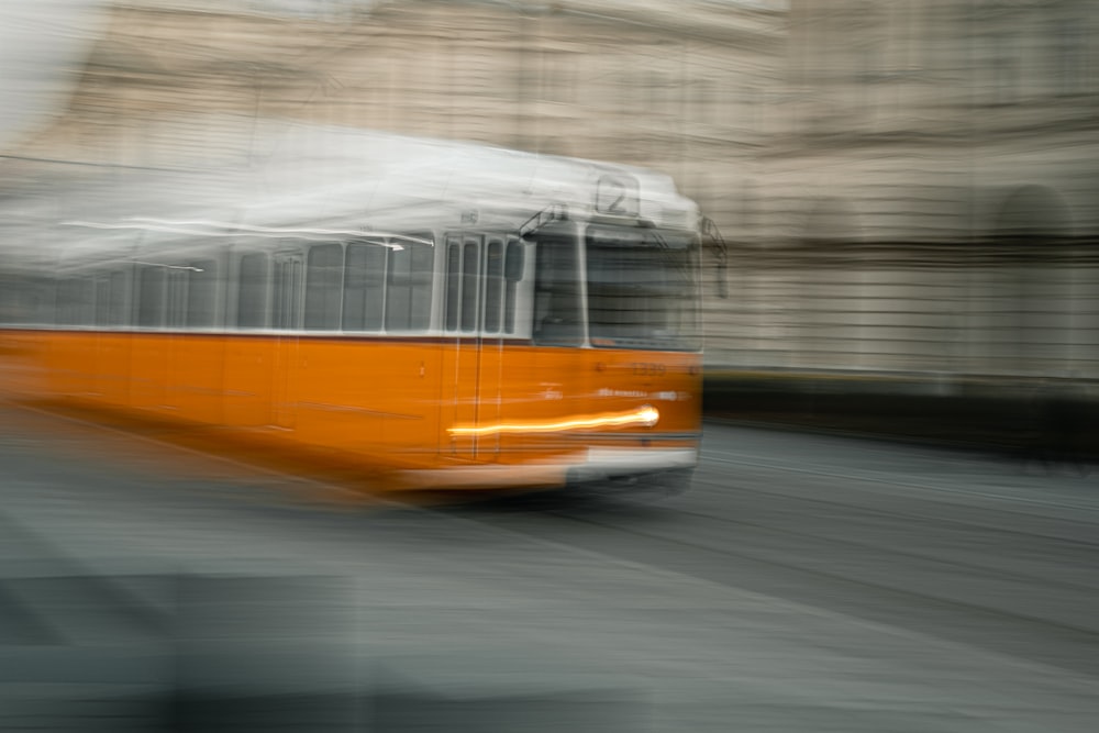 speeding train during day